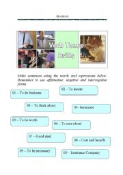 English worksheet: Business Tense Drills