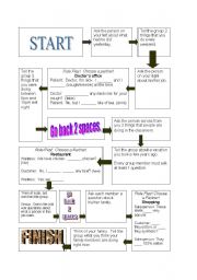 English Worksheet: Present/Past (Simple & Continuous) Speaking Game