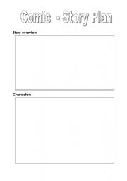 English Worksheet: Comic - Story plan and picture blanks