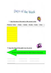 English Worksheet: Days of the week