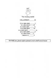 English worksheet: Halloween Rhyme