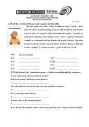 English Worksheet: What does Thomas do everyday?