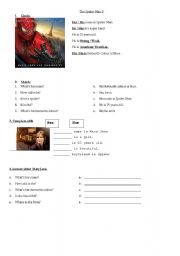 English Worksheet: Spider Man 3