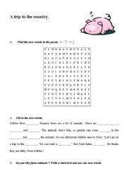 English worksheet: A trip to the country