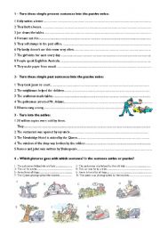 English Worksheet: Elementary passive voice