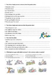 English Worksheet: Elementary passive voice