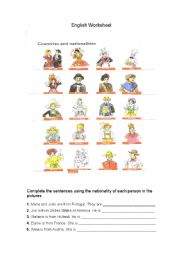 English Worksheet: Nationalities