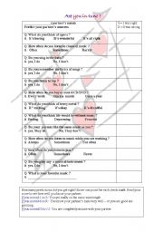 English worksheet: Are you in tune?