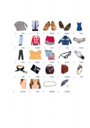 English Worksheet: clothing and accesories