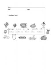 English worksheet: food worksheet