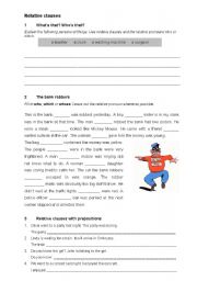 English Worksheet: relative clauses: who, which and whose