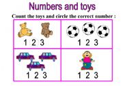 English Worksheet: Numbers and Toys