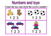 English worksheet: Numbers and Toys