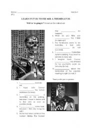 English Worksheet: Learn Future Tense With A Terminator !