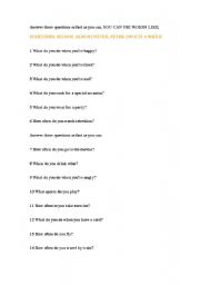 English Worksheet: Speaking Activity