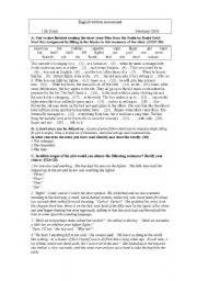 English Worksheet: Man from the South by Roald Dahl- Testing