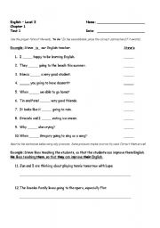 English worksheet: Intermediate ESL Test 1