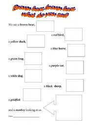 English Worksheet: Brown bear, brown bear, what do you see?