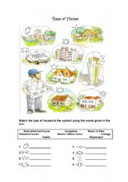 English Worksheet: Types of houses