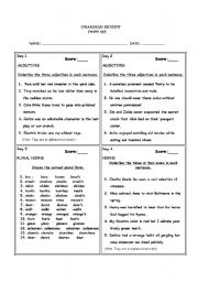 English Worksheet: Grammar Review 