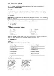 English Worksheet: the basic noun phrase