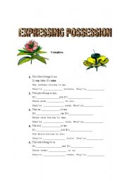 English Worksheet: Expressing Possession