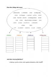 English Worksheet: Rooms in a flat/house