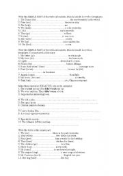 English Worksheet: The past