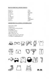 English worksheet: Uncountables and vocabulary exercises