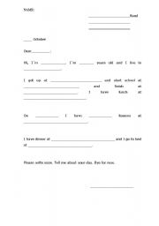 English Worksheet: Penfriend letter (Model)
