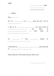 English worksheet: Penfriend letter (Model)