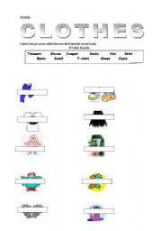 English worksheet: clothes