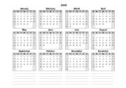 English Worksheet: Calendar - Important Dates Family Activity