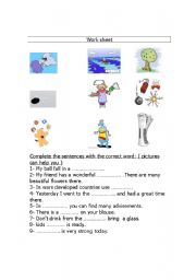 English worksheet: vocabulary