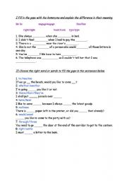 English Worksheet: Homonyms and homophones