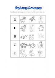 English worksheet: beginning consonants