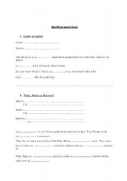 English Worksheet: Spelling exercise quit- quiet/ their- there- theyre