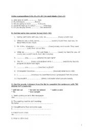 English Worksheet: revision quiz