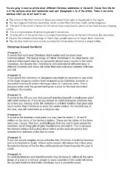 English Worksheet: Christmas Reading - multiple matching