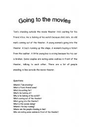 English Worksheet: Going to the movies