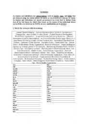 English Worksheet: Acronyms