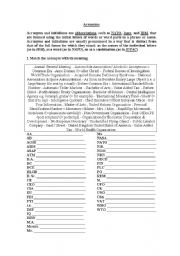 English Worksheet: Acronyms