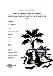 English Worksheet: Deserted Island Lesson