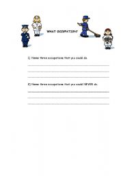 English worksheet: What occupation?