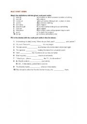 English Worksheet: MULTI PART VERB
