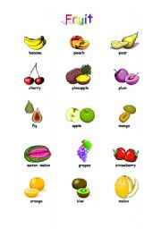 English Worksheet: Fruits 
