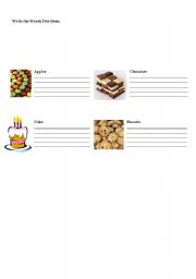 English Worksheet: Food