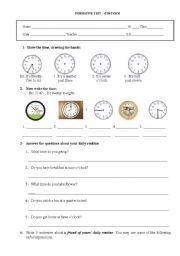 English Worksheet: Formative Test 