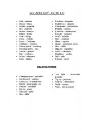 English worksheet: Clothes Vocabulary