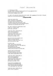 English Worksheet: Cryin by Aerosmith